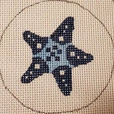 Button Cover - Blue Starfish