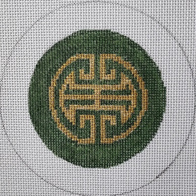 Button Cover - Gold Medallion on Green