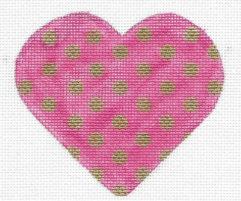 Heart - Gold Dots on Pink Valentine
