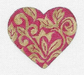 Heart - Gold Damask Valentine
