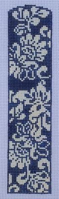 Navy Damask Bookmark