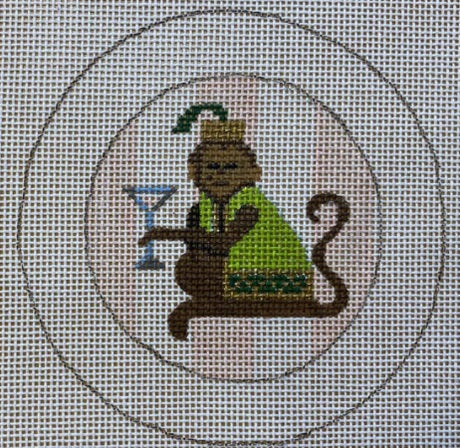 Button Cover - Monkey Drinking