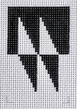 Side Diamonds Wallet - Black/White