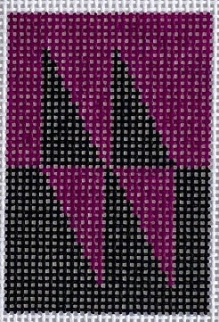Side Diamonds Wallet - Black/Violet