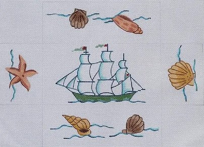 Clipper Ship w/Shells Brick Cover 