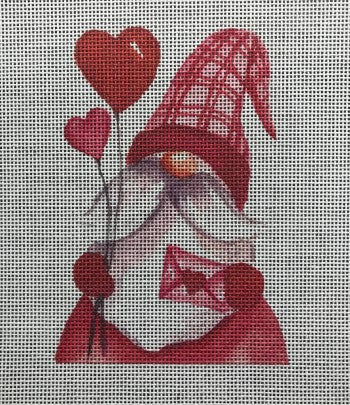 Gnome holding Heart Balloons