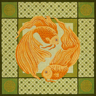 Oriental Goldfish w/Green Borders