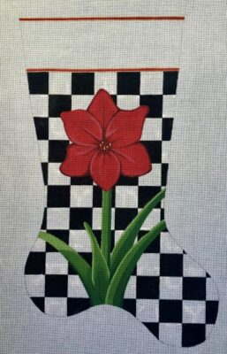 Checkered Amaryllis Stocking