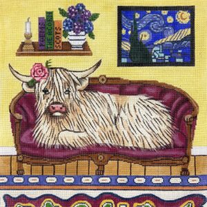 Highland Cattle w/Starry Night