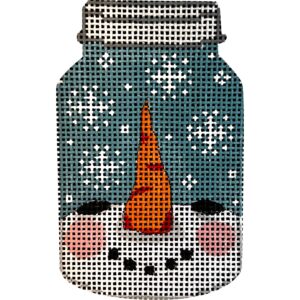Snowman Looking Up in Mason Jar