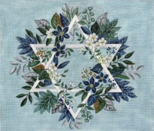 Blue Floral Star of David Tallis
