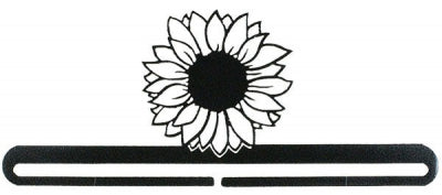 Sunflower Split Bottom Bellpull - Charcoal 12" (Ackfeld)