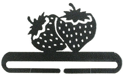 Strawberries  Split Bottom Bellpull - Charcoal 6" (Ackfeld)