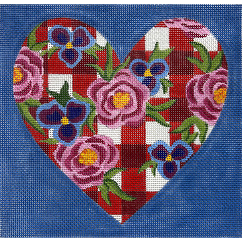 Red Gingham Floral Heart (Alice Peterson)