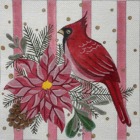 Cardinal w/Pink Stripes (Alice Peterson)