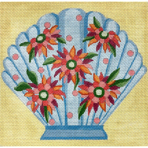Blue Floral Shell (Alice Peterson)