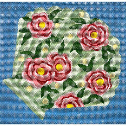 Green Floral Shell (Alice Peterson)