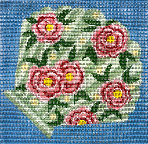 Green Floral Shell (Alice Peterson)