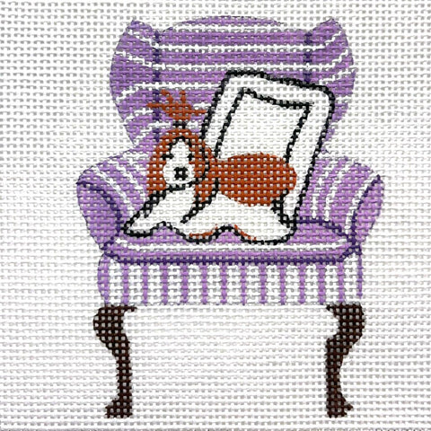 Pup on Purple Chair (Alice Peterson)