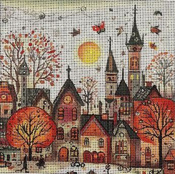 Autumn Victorian Village 2 (Mindys Needlepoint)