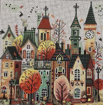 Autumn Victorian Village 1 (Mindys Needlepoint)