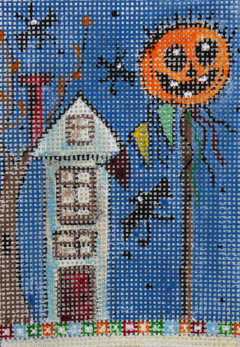 House w/large pumpkin (Cheryl & Annie)