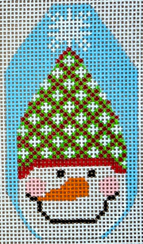 Snowman Ornament - Hat w/Snowflakes (Danji Designs)