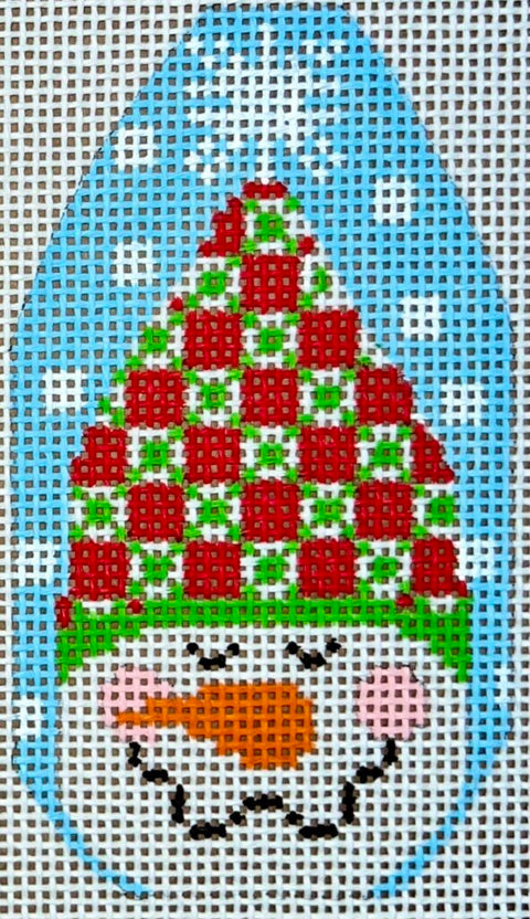 Snowman Ornament - Hat w/White Squares (Danji Designs)
