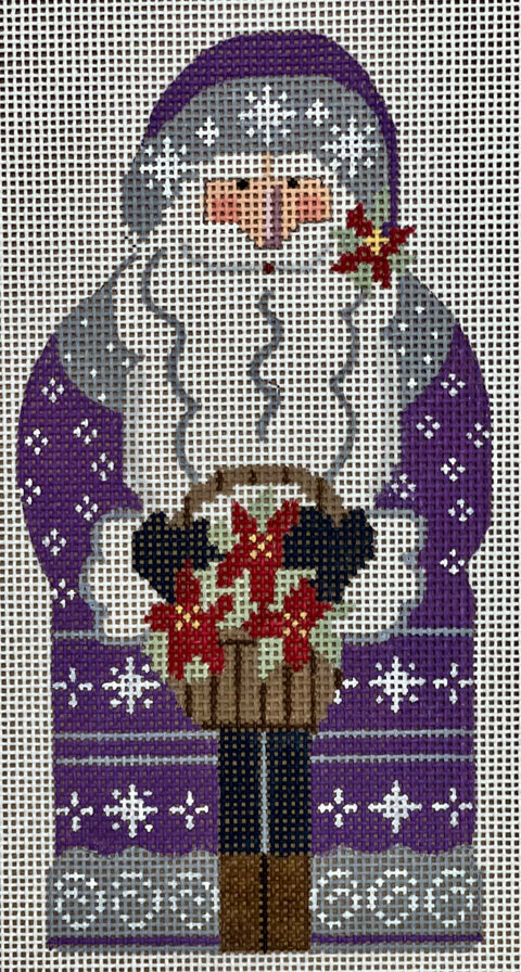 Father Christmas - Purple Holding Poinsettias (Danji Designs)