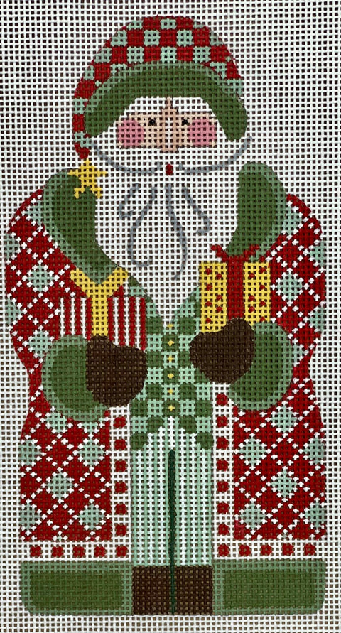 Father Christmas - Plaid Holding Present (Danji Designs)