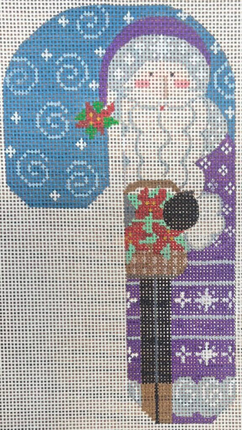 Father Christmas Candy Cane w/Poinsettia (Danji Designs)