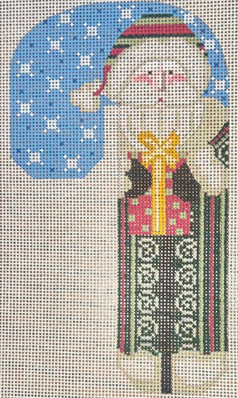 Father Christmas Candy Cane Green w/Present (Danji Designs)