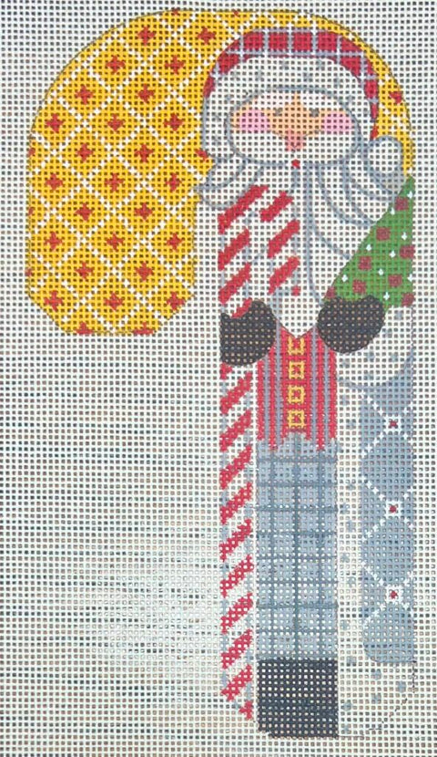 Father Christmas Candy Cane Grey w/Tree & Candy Cane (Danji Designs)