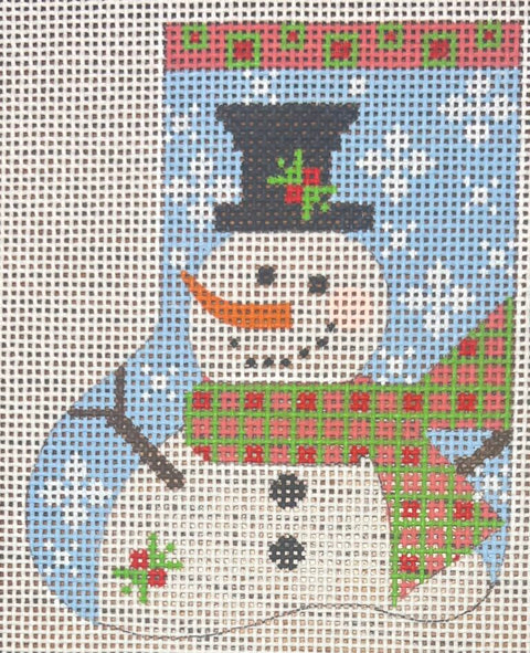 Snowman Mini Stocking - Green Scarf (Danji Designs)