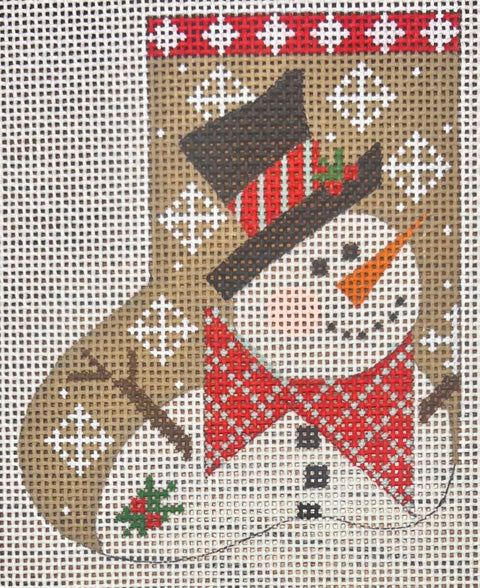 Snowman Mini Stocking - Red Bow Tie (Danji Designs)