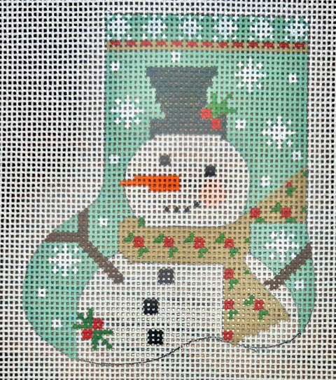 Snowman Mini Stocking - Tan Scarf (Danji Designs)