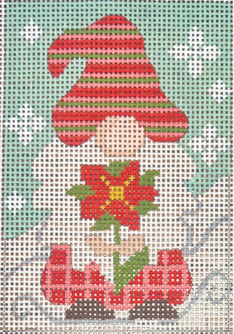 Gnome Holding Poinsettia (Danji Designs)