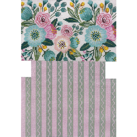 Pastel Floral w/Stripes Clutch (Alice Peterson)