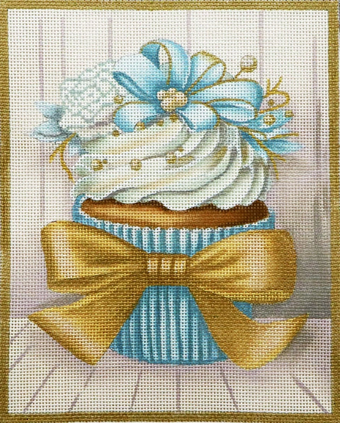 Aqua Jeweled Cupcake (Lani's Needlepoint)