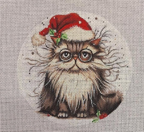 Cat Christmas Ornament 1 (Mindys Needlepoint)