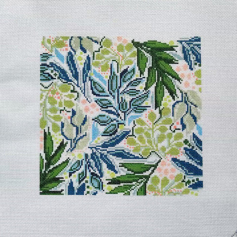 Green Leaf Pattern (Blueberry Point)