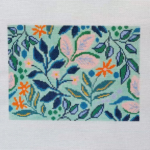 Aqua Floral Pattern (Blueberry Point)
