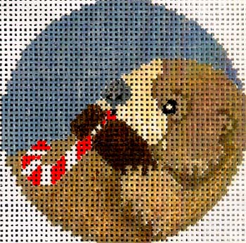 Otter w/Candy Cane (JP Needlepoint Designs)