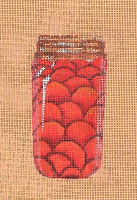 Pantry Preserves – Jar of Peaches (Dedes Needleworks)