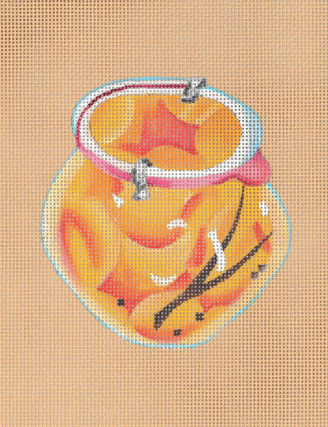 Pantry Preserves – Jar of Apricots (Dedes Needleworks)