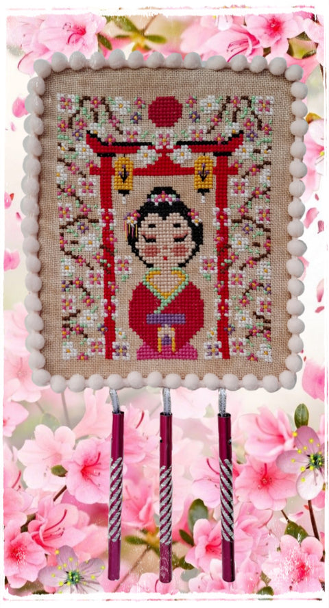 Geisha Sakura Furin w/Wind Bells (Fairy Wool In The Wood)