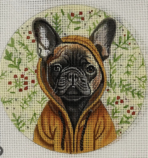 French Bulldog w/Hoodie (Mindys Needlepoint)