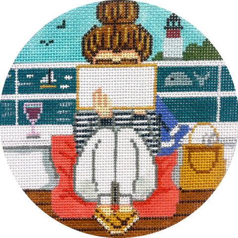 Stitching Girl Round - Sailing (Gayla Elliott)