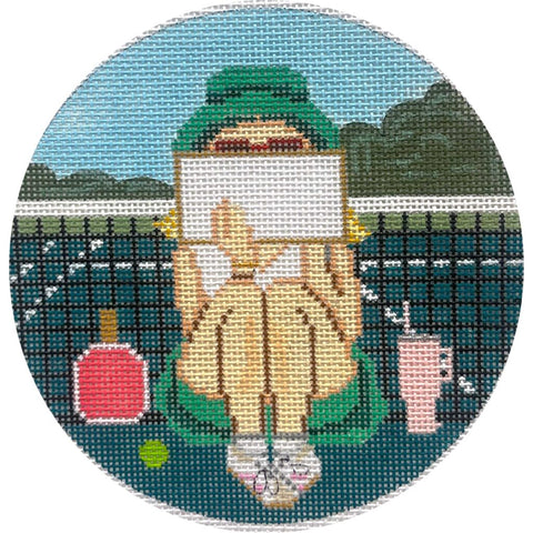 Stitching Girl Round - Pickleball  (Gayla Elliott)