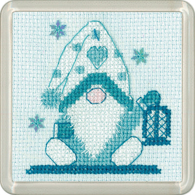 Frosted Gonk Lantern Coaster (Kristen Roche) (Heritage Stitchcraft)